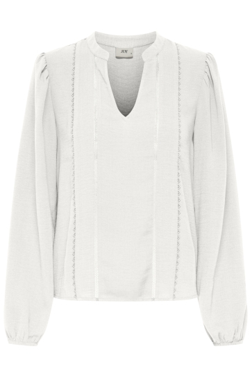 Jacqueline de Yong JDYRACHEL LIFE L/S V-NECK TOP WVN 15355360 CLOUD DANCER