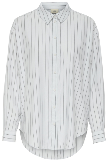 Jacqueline de Yong Blouse JDYAMONIA LIFE L/S LOOSE SHIRT WVN 15355564 WHITE/PHANTOM