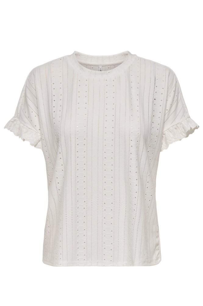 Only witte dames t-shirt | Vooraanzicht