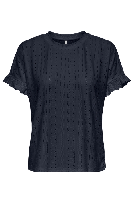 Only blauwe dames t-shirt | Vooraanzicht