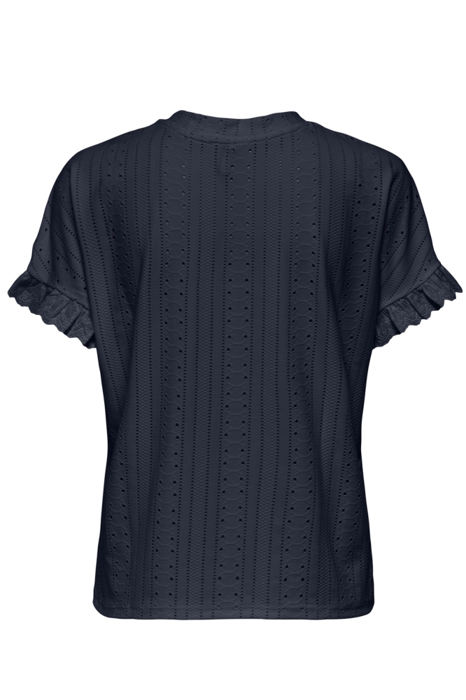 Only blauwe dames t-shirt | Achteraanzicht