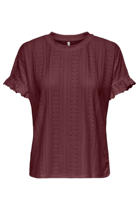 Only bordeaux dames t-shirt | Vooraanzicht