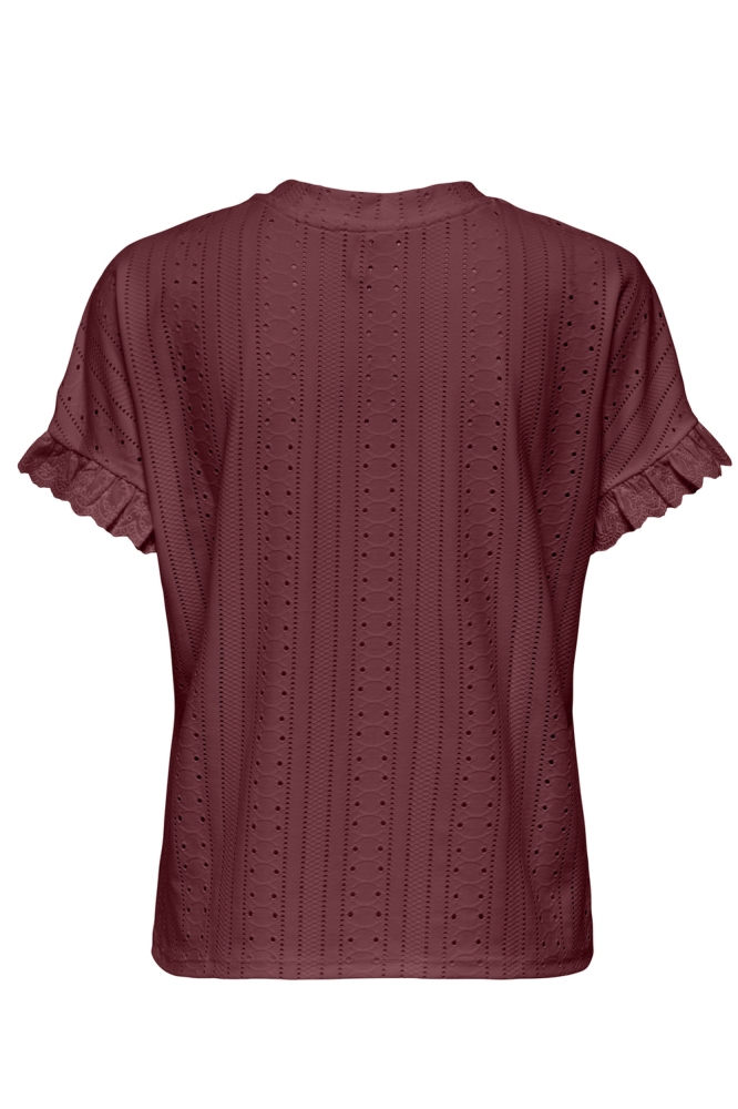 Only bordeaux dames t-shirt | Achteraanzicht