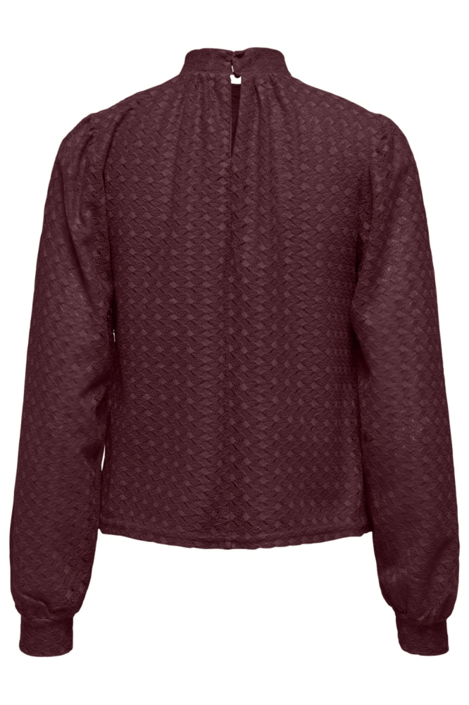 Only bordeaux dames t-shirt | Achteraanzicht