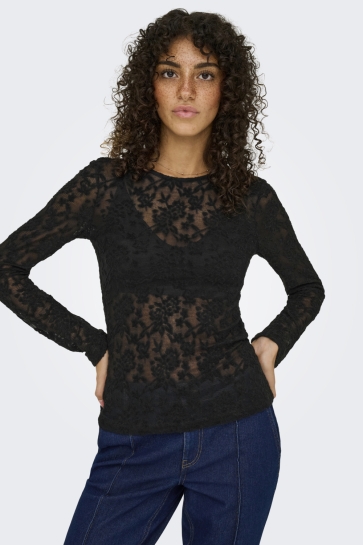 Only T-shirt ONLBLAISE L/S TOP JRS 15356155 BLACK