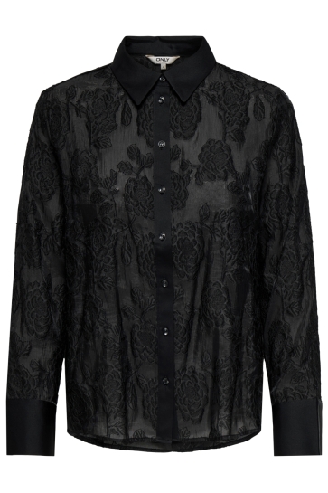 Only Blouse ONLAVA LS SHIRT WVN 15354748 BLACK