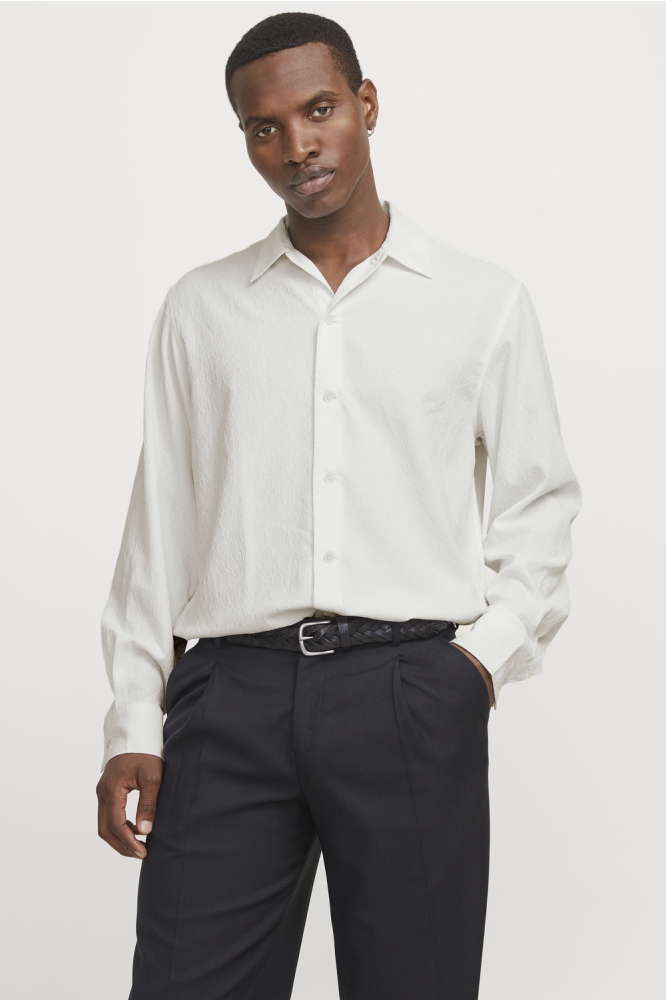 Jack & Jones witte heren overhemd | Model vooraanzicht