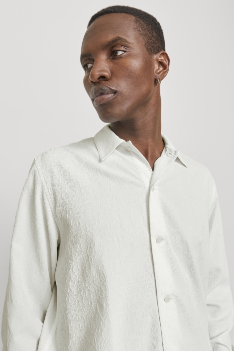 Jack & Jones witte heren overhemd | Model vooraanzicht