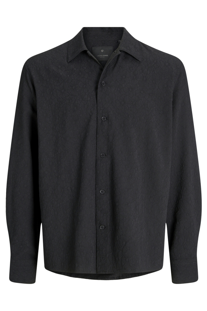 Jack & Jones zwarte heren overhemd | Vooraanzicht