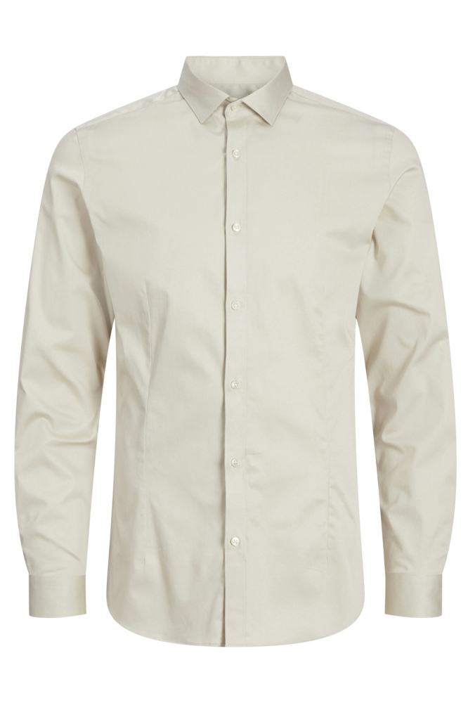 Jack & Jones beige heren overhemd | Vooraanzicht