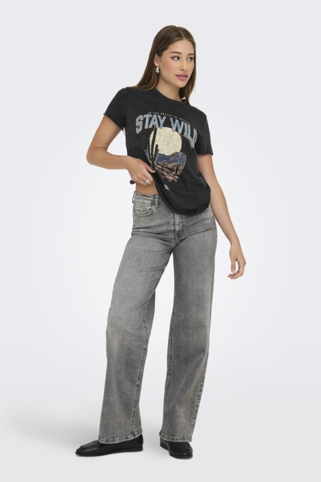 Only zwarte dames t-shirt | Model