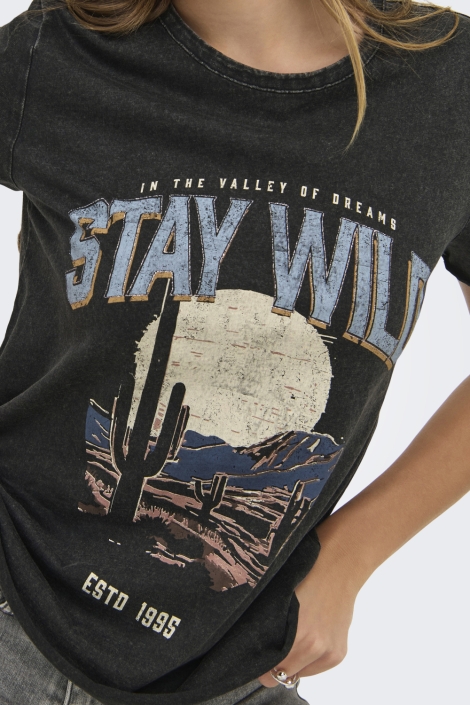 Only zwarte dames t-shirt | Close up