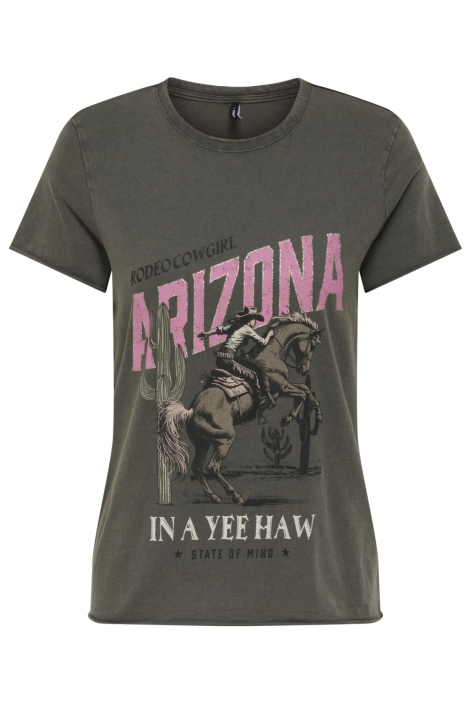 Only grijze dames t-shirt | Vooraanzicht