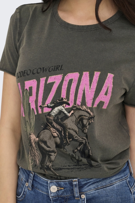 Only grijze dames t-shirt | Close up