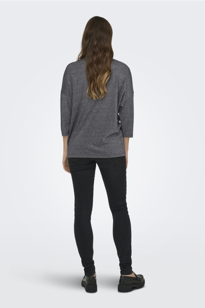 Only zwarte dames t-shirt | Model achteraanzicht