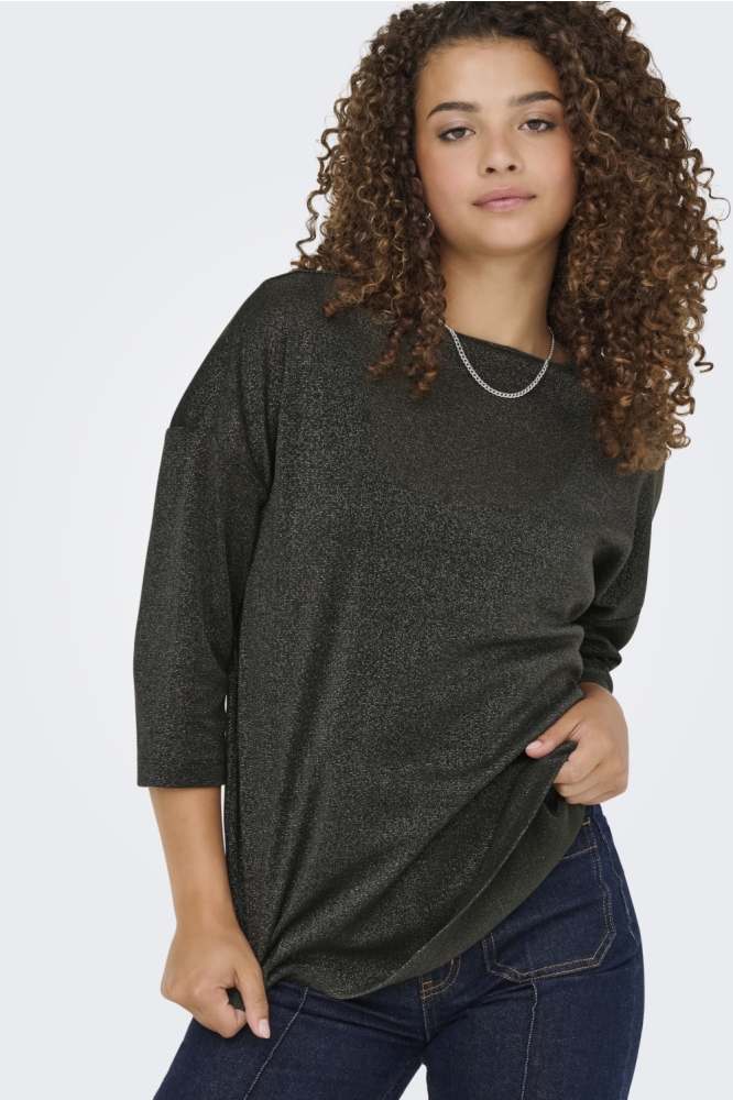 Only groene dames t-shirt | Model vooraanzicht