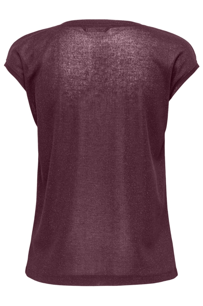 Only bordeaux dames t-shirt | Achteraanzicht