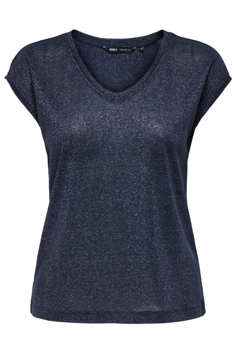 Only blauwe dames t-shirt | Vooraanzicht