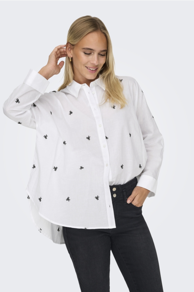 Only witte dames blouse | Model vooraanzicht