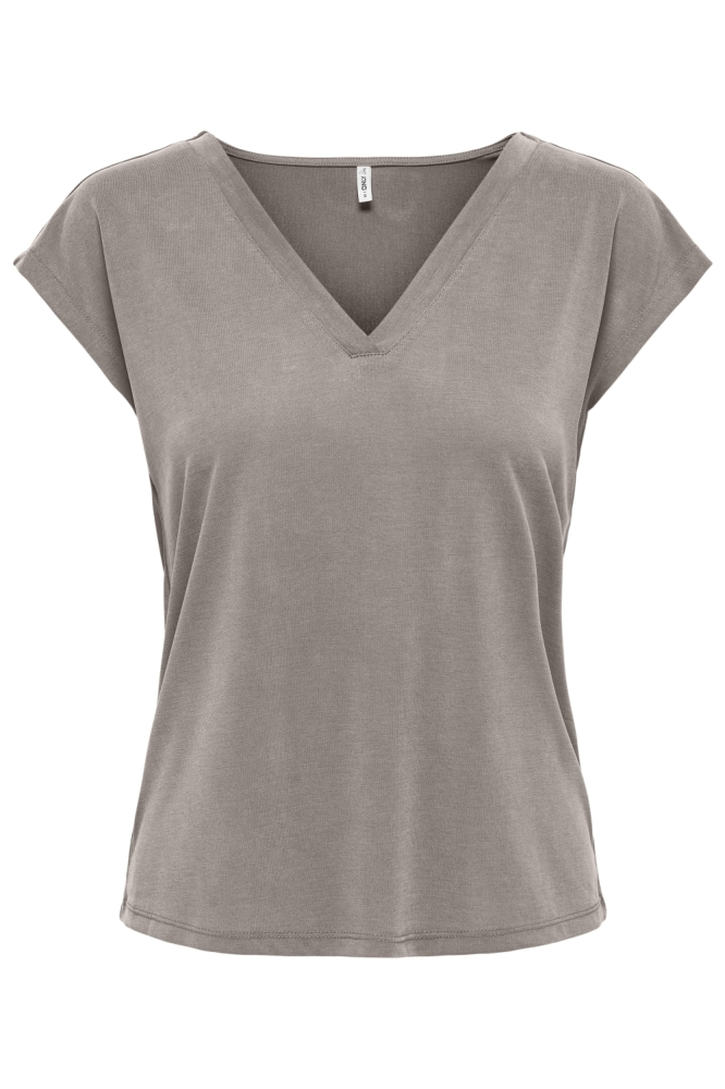Only grijze dames t-shirt | Vooraanzicht
