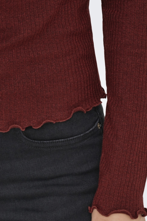 Only bordeaux dames t-shirt | Close up