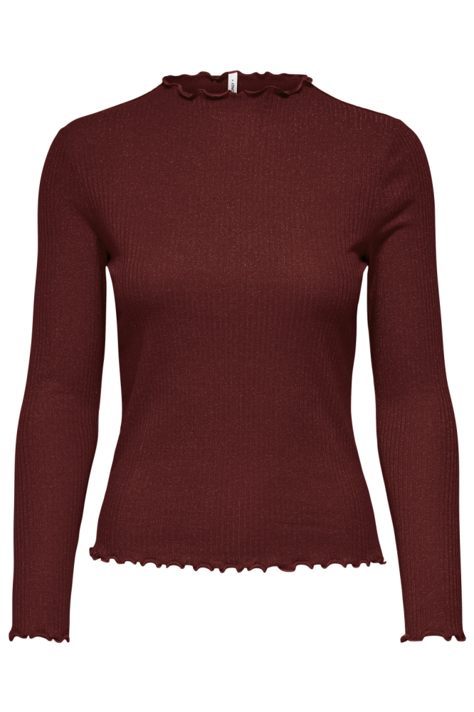 Only bordeaux dames t-shirt | Vooraanzicht