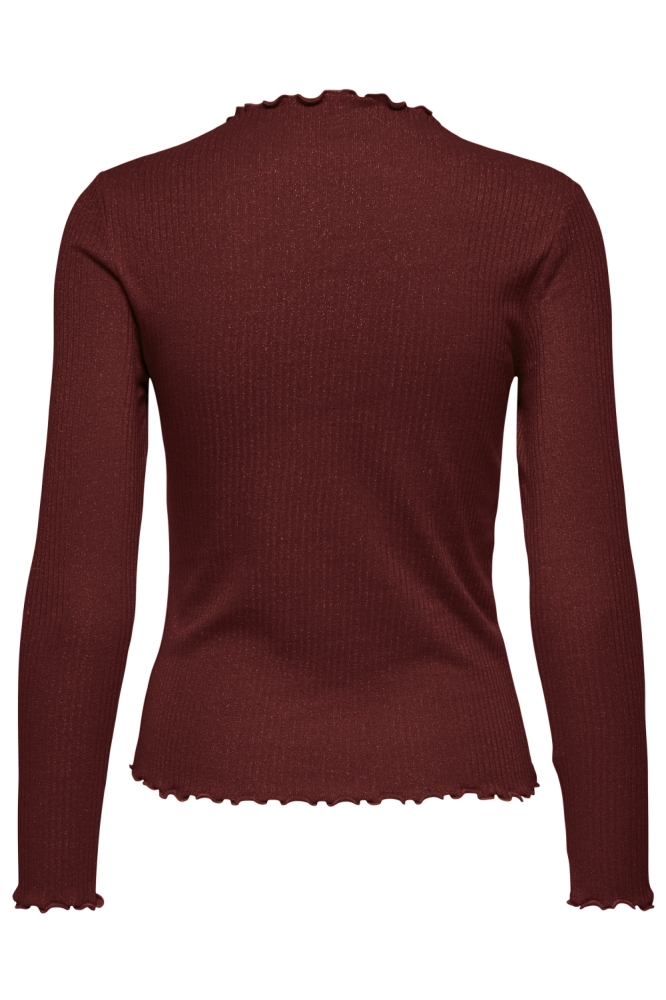 Only bordeaux dames t-shirt | Achteraanzicht