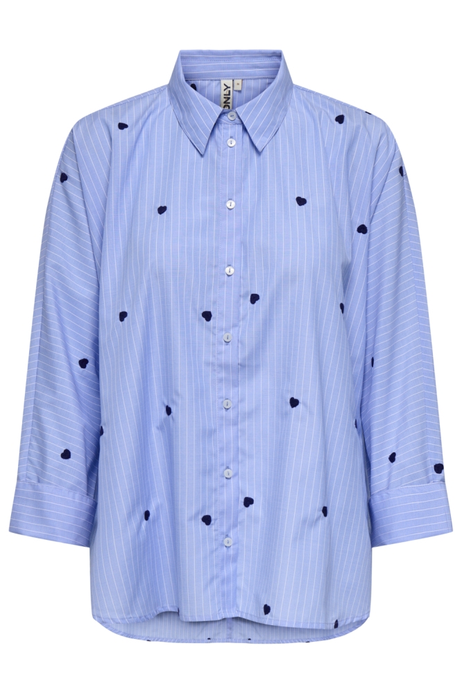 Only blauwe dames blouse | Vooraanzicht