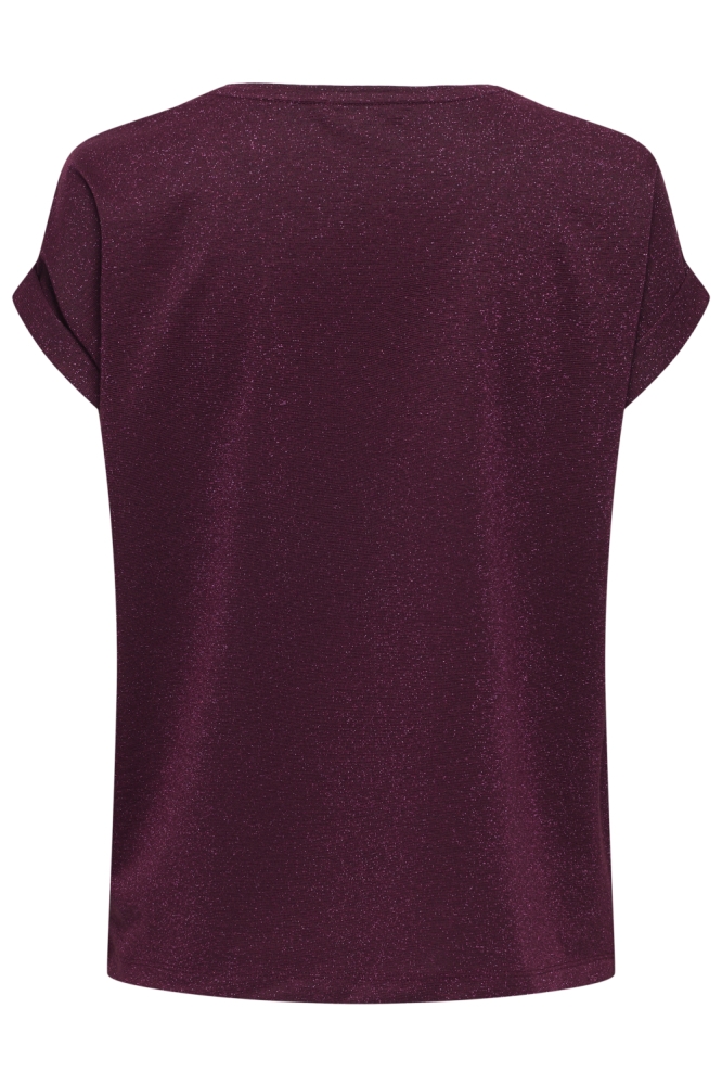 Only bordeaux dames t-shirt | Achteraanzicht