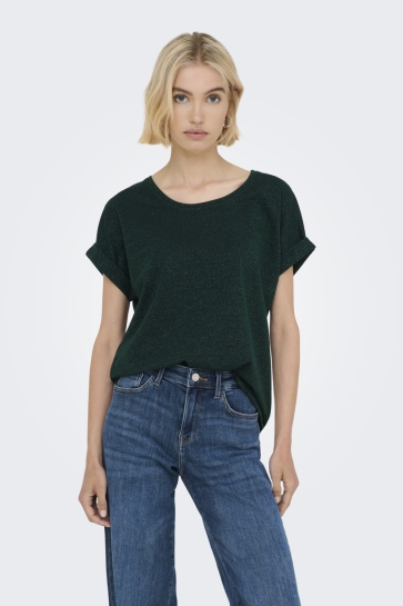 Only ONLMOSTER GLITTER S/S TOP NOOS JRS 15356991 SCARAB/SCARAB LUR