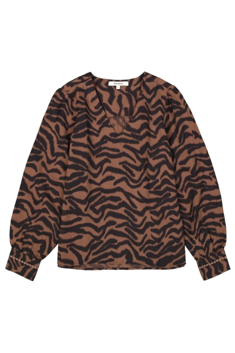 Garcia zwarte dames t-shirt | Vooraanzicht