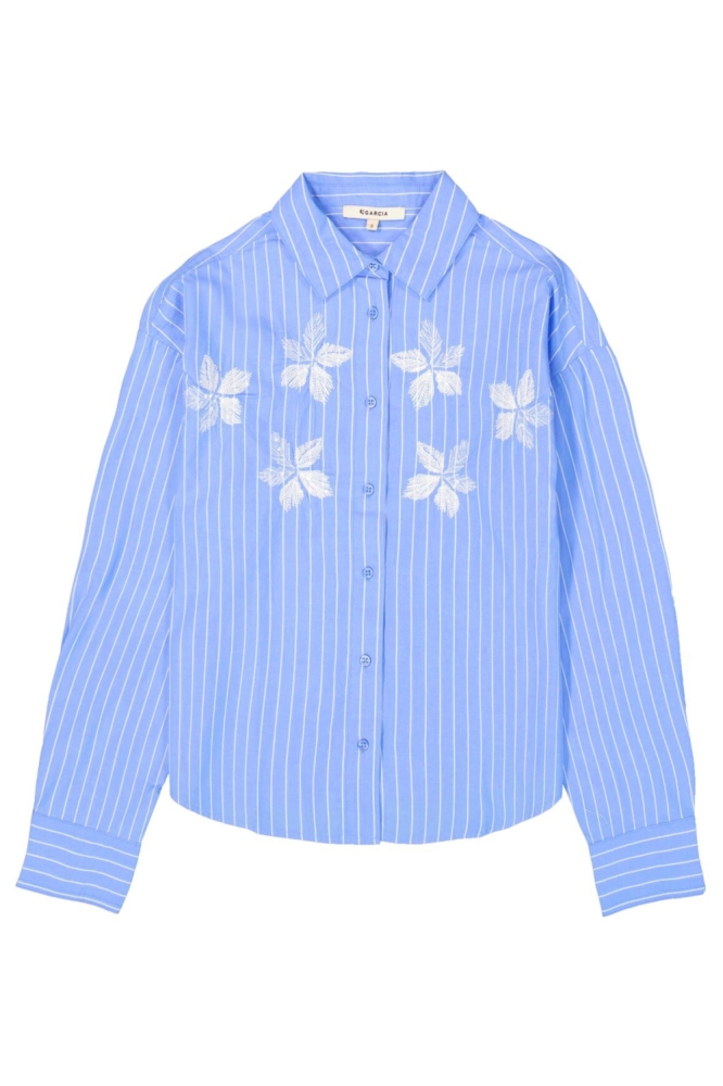 Garcia blauwe dames blouse | Vooraanzicht
