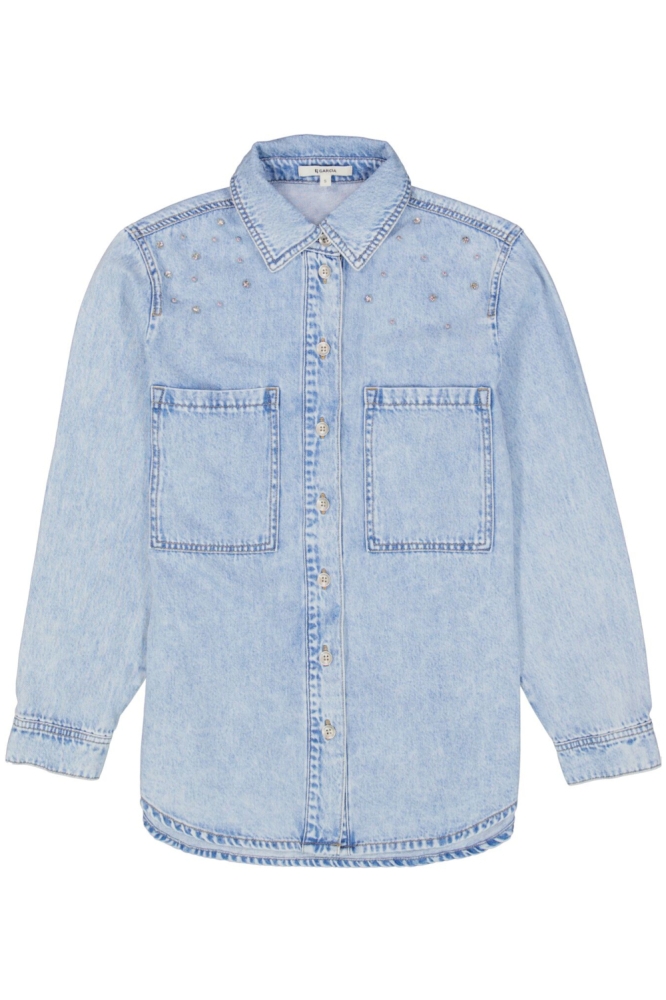 Garcia blauwe dames blouse | Vooraanzicht