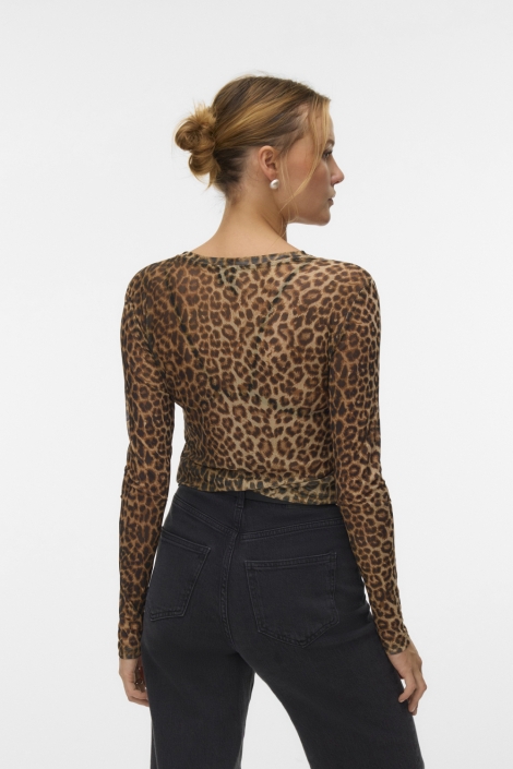 Vero Moda camel dames top | Model achteraanzicht