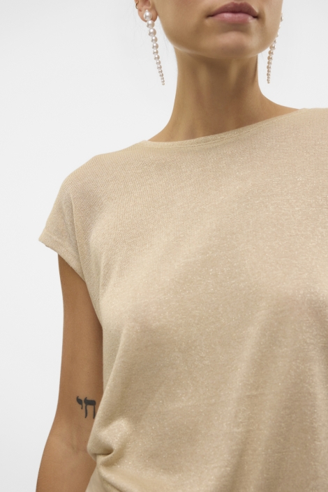 Vero Moda beige dames t-shirt | Close up