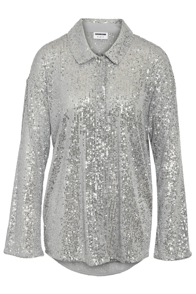 Noisy may zilveren dames blouse | Vooraanzicht