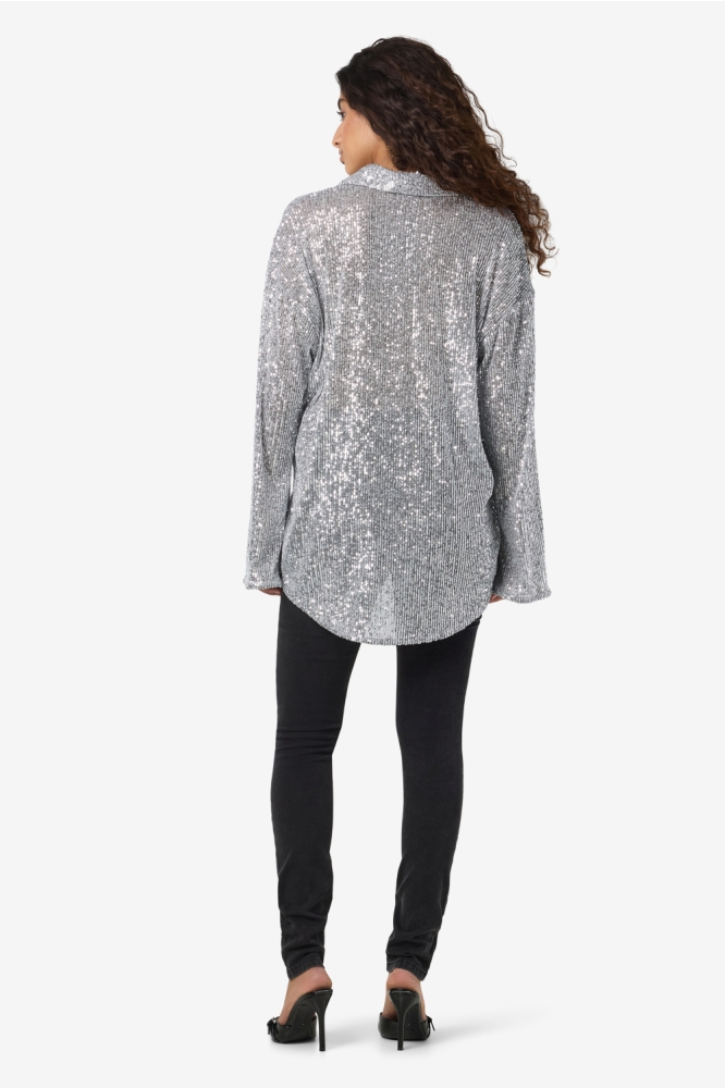Noisy may zilveren dames blouse | Model