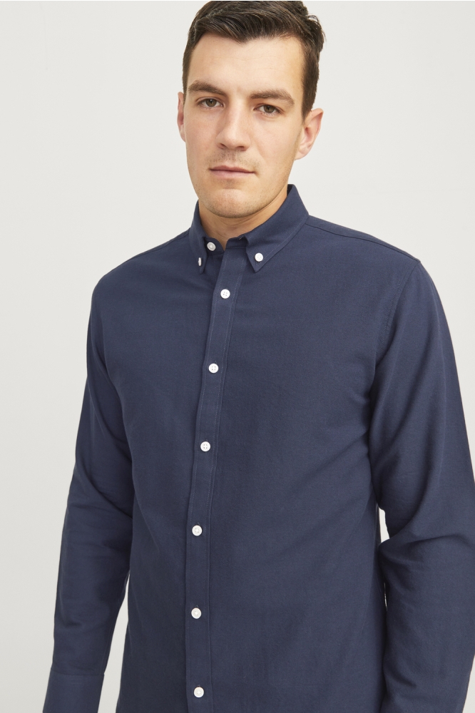 JJ Rebel blauwe heren overhemd | Close up