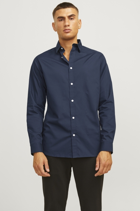 JJ Rebel blauwe heren overhemd | Model vooraanzicht