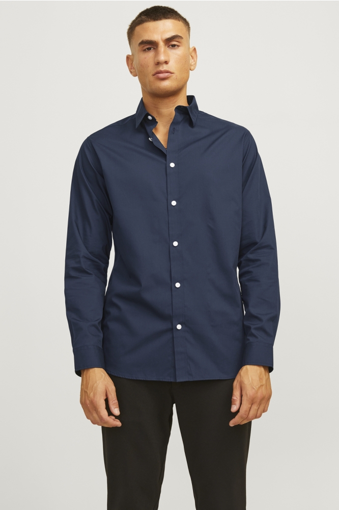 JJ Rebel blauwe heren overhemd | Model vooraanzicht