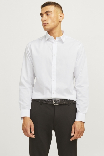 JJ Rebel JREBGAVIN SOLID SHIRT LS NOOS 12267557 White