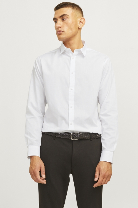 JJ Rebel witte heren overhemd | Model vooraanzicht
