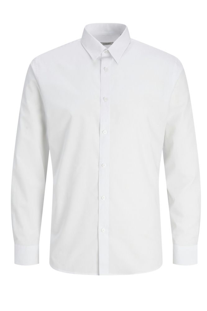 JJ Rebel witte heren overhemd | Vooraanzicht