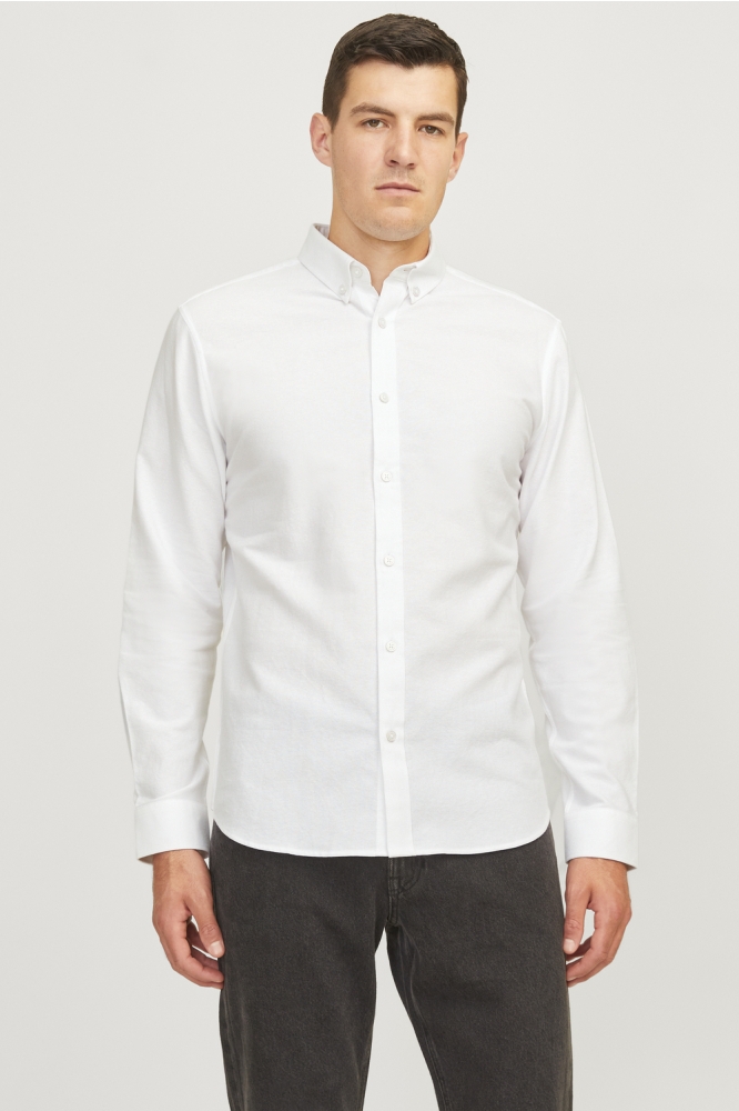 JJ Rebel witte heren overhemd | Model vooraanzicht