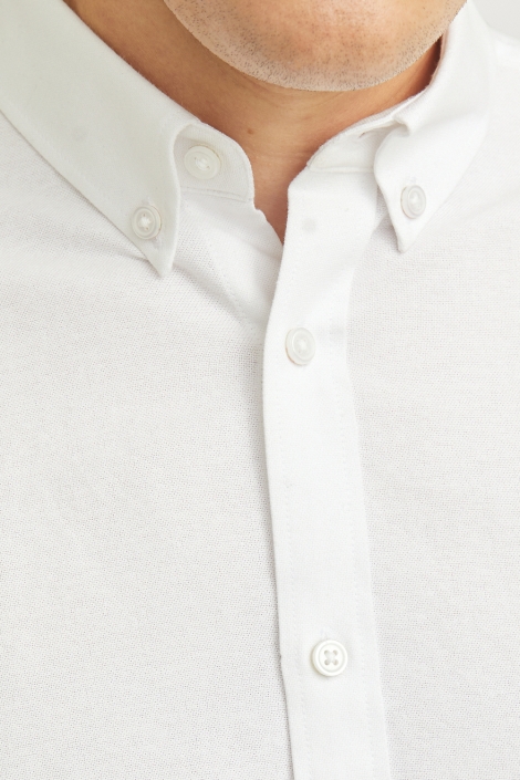 JJ Rebel witte heren overhemd | Close up