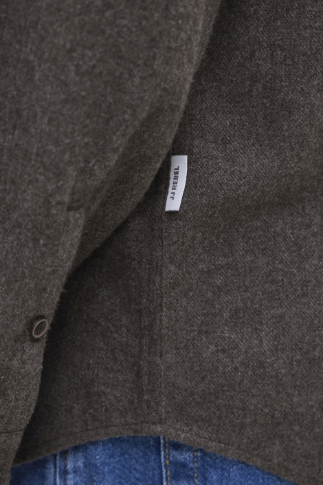 JJ Rebel bruine heren overhemd | Close up