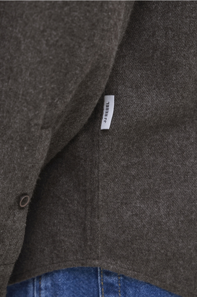 JJ Rebel bruine heren overhemd | Close up