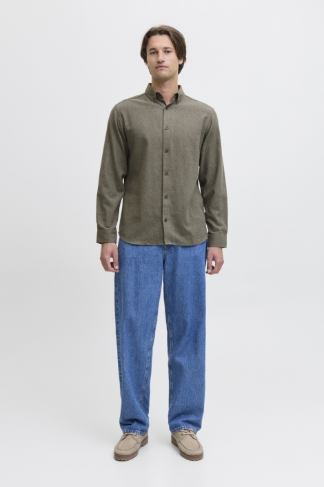JJ Rebel groene heren overhemd | Model vooraanzicht