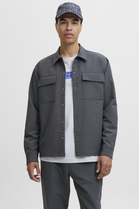 Jack & Jones grijze heren overhemd | Model vooraanzicht