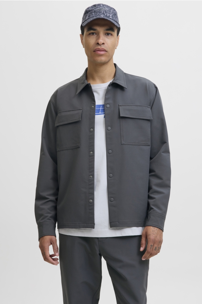 Jack & Jones grijze heren overhemd | Model vooraanzicht